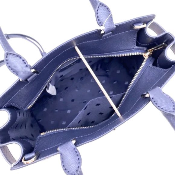 NWT Kate Spade Dancing Cherries Leather Shoulder Bag Crossbody Cream White Blue - Picture 11 of 16